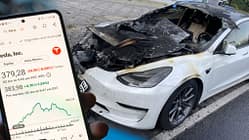 Tesla Aktien Brand Collage
