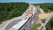 06/2025, Autobahn A8 Enztalquerung Baustelle Autobahn A8 Enztalquerung Baustelle